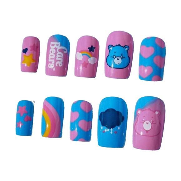 Care Bears Cartoon Fake Press On Nails & Body Temporary Tattoo Stickers New Lot - Picture 9 of 12